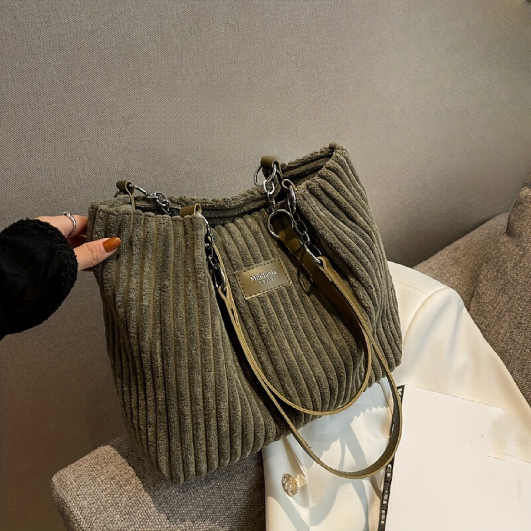 Soft Corduroy Shoulder Bag