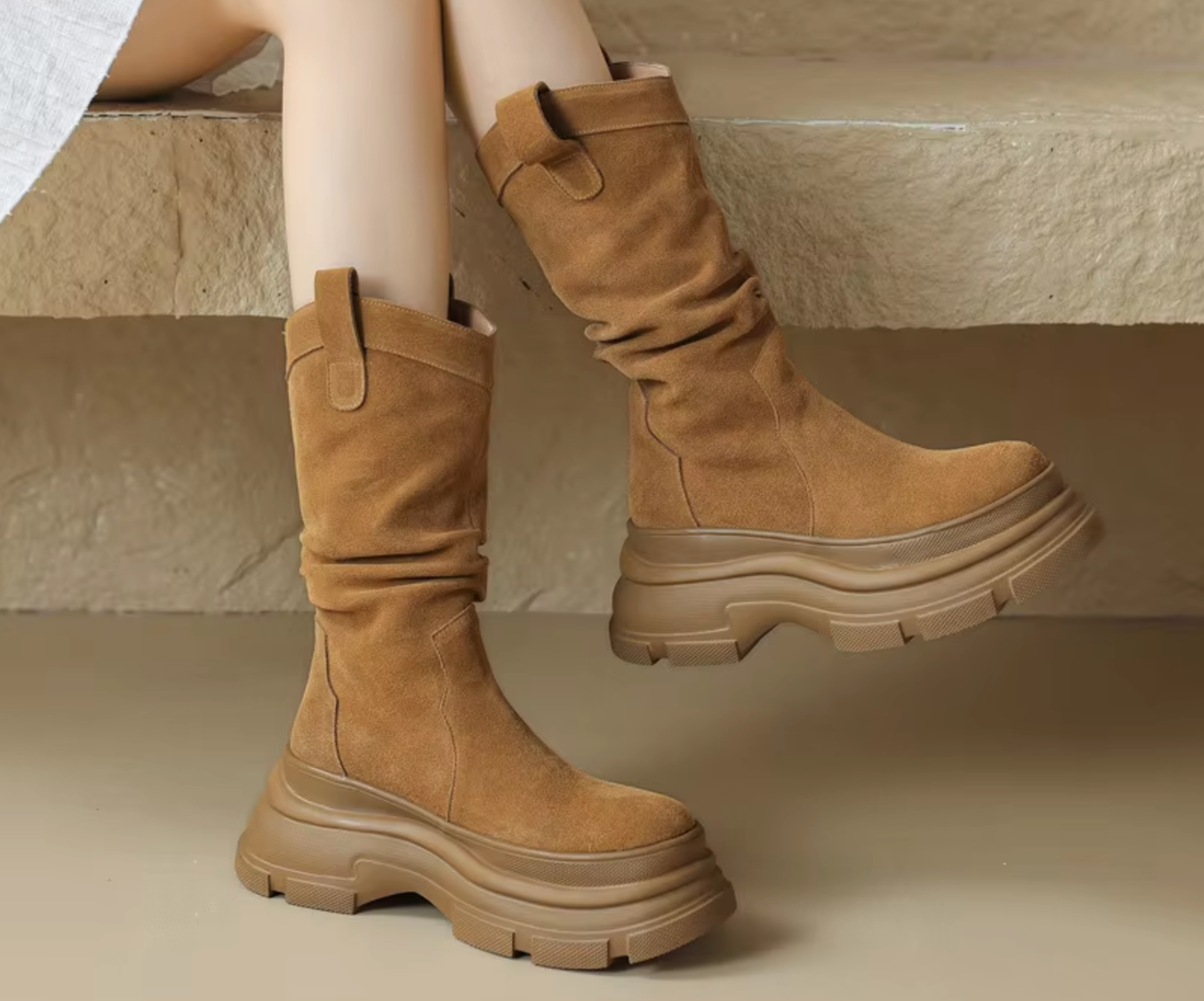 Aerith – Chunky Platform Leather Boots