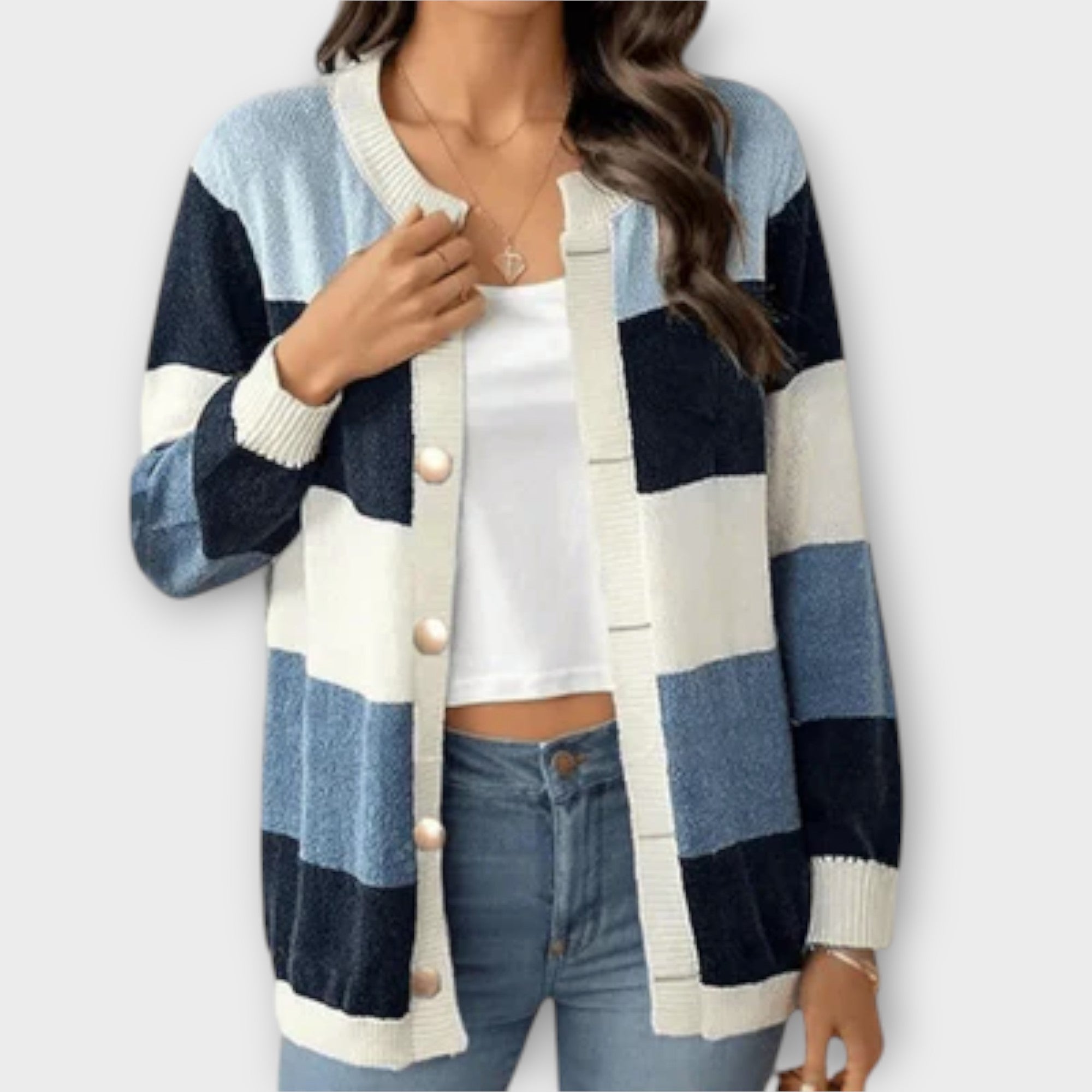 Lottenia - Striped Knit Cardigan