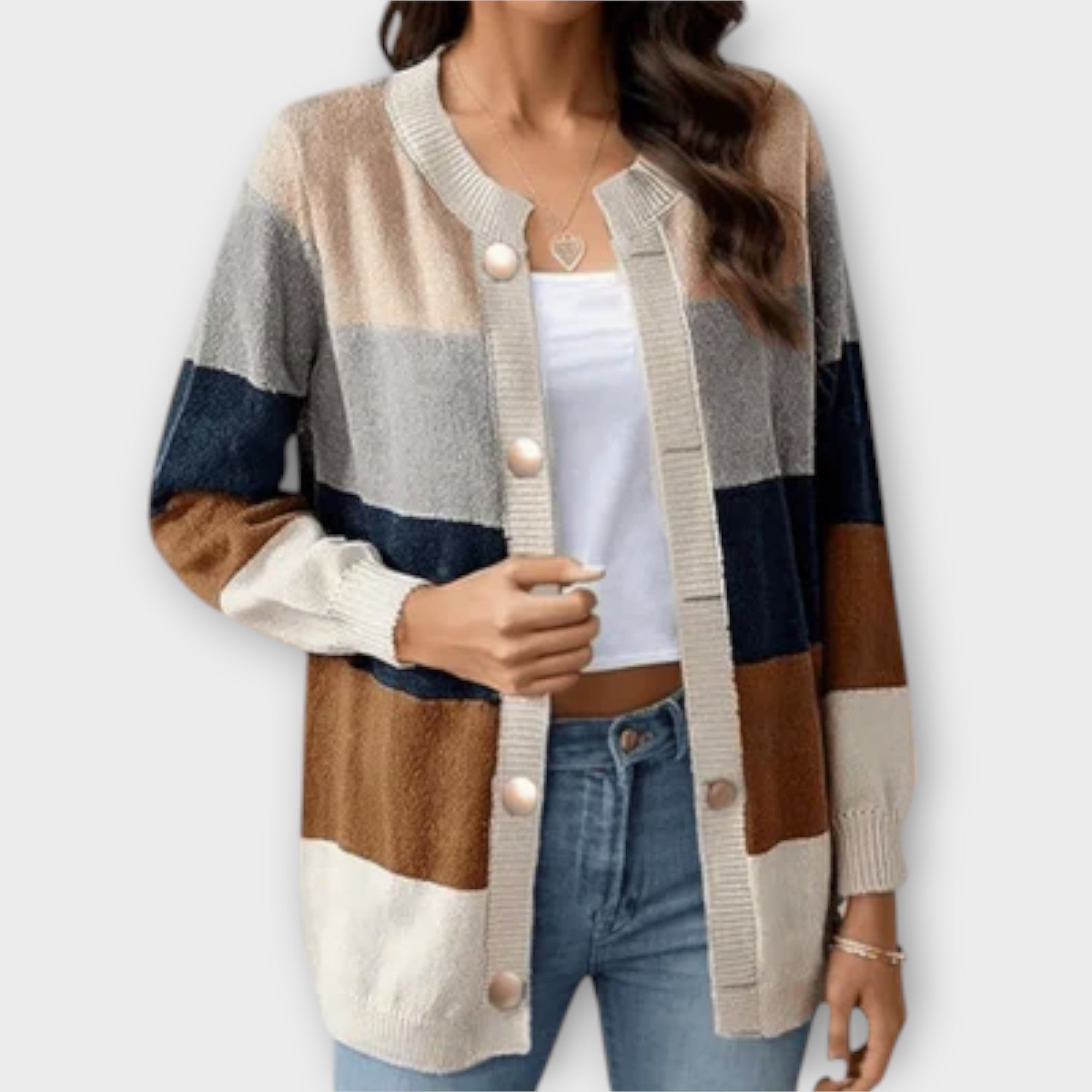 Lottenia - Striped Knit Cardigan