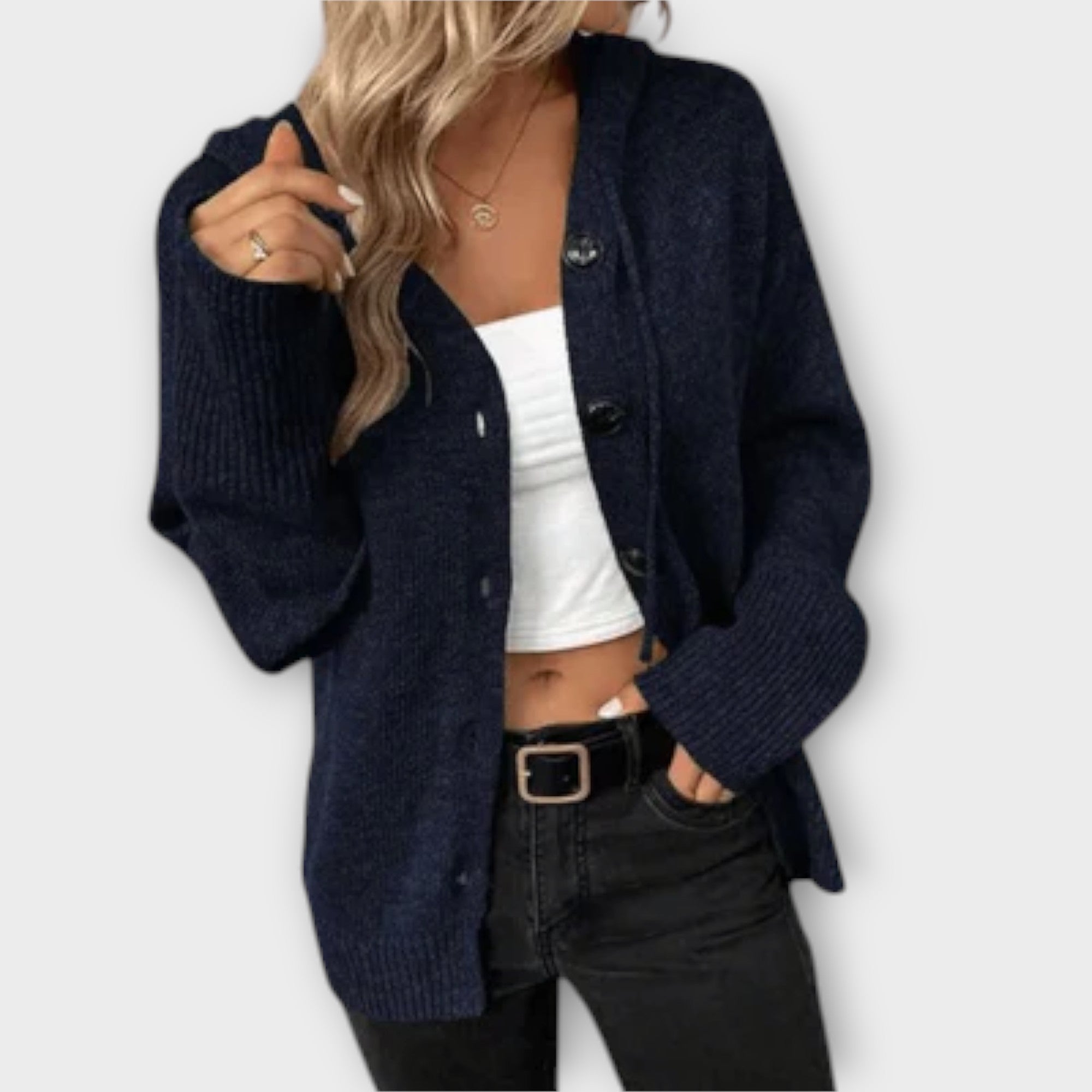 Brittan - Knitted Cardigan with Buttons