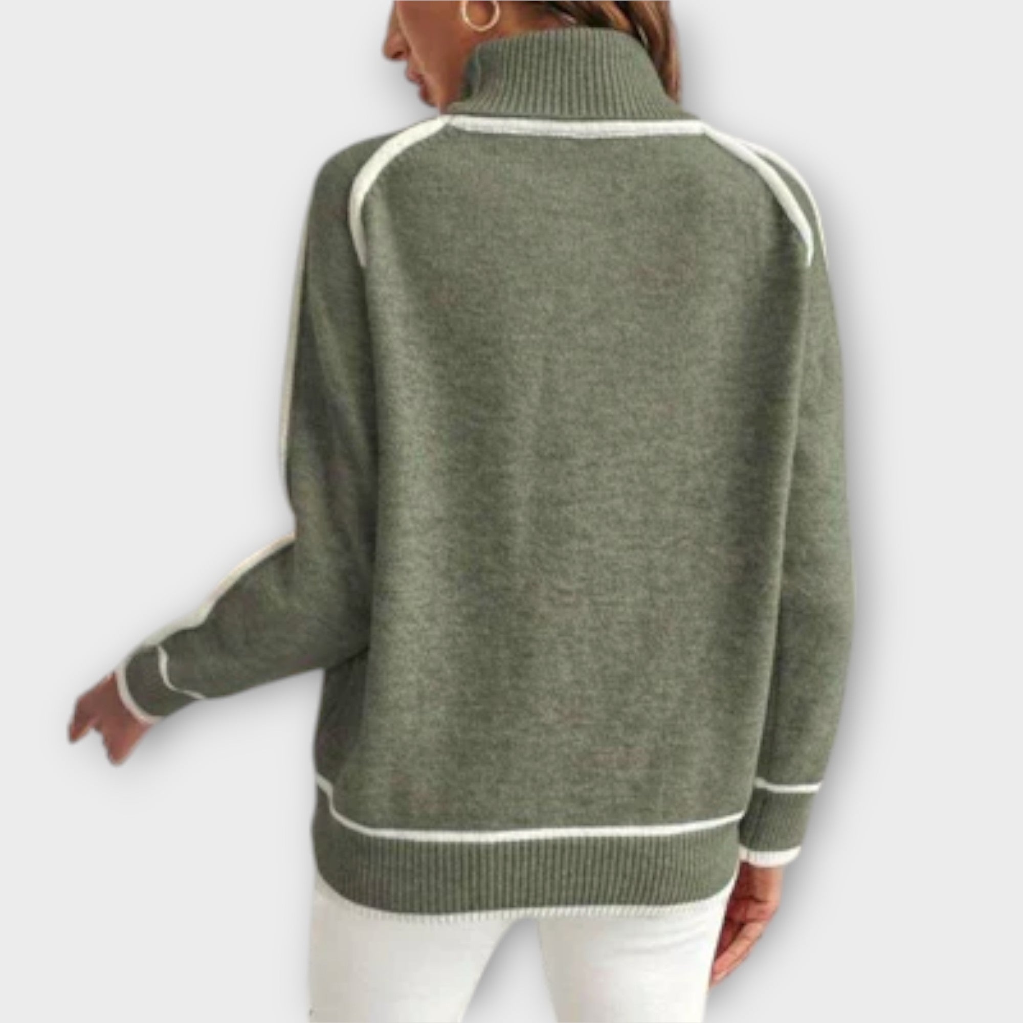 Christine - Luxurious Olive Green Knitted Sweater