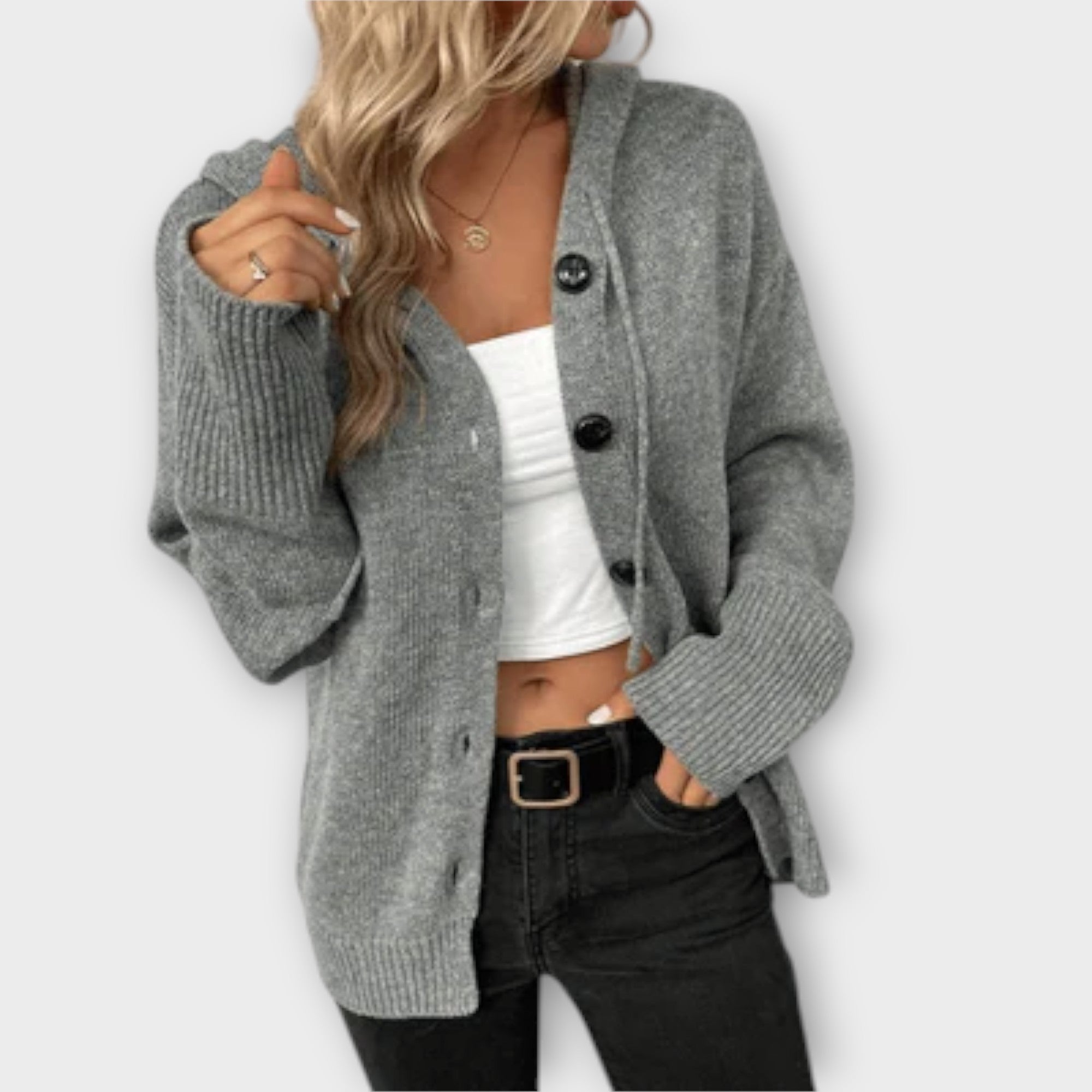 Brittan - Knitted Cardigan with Buttons