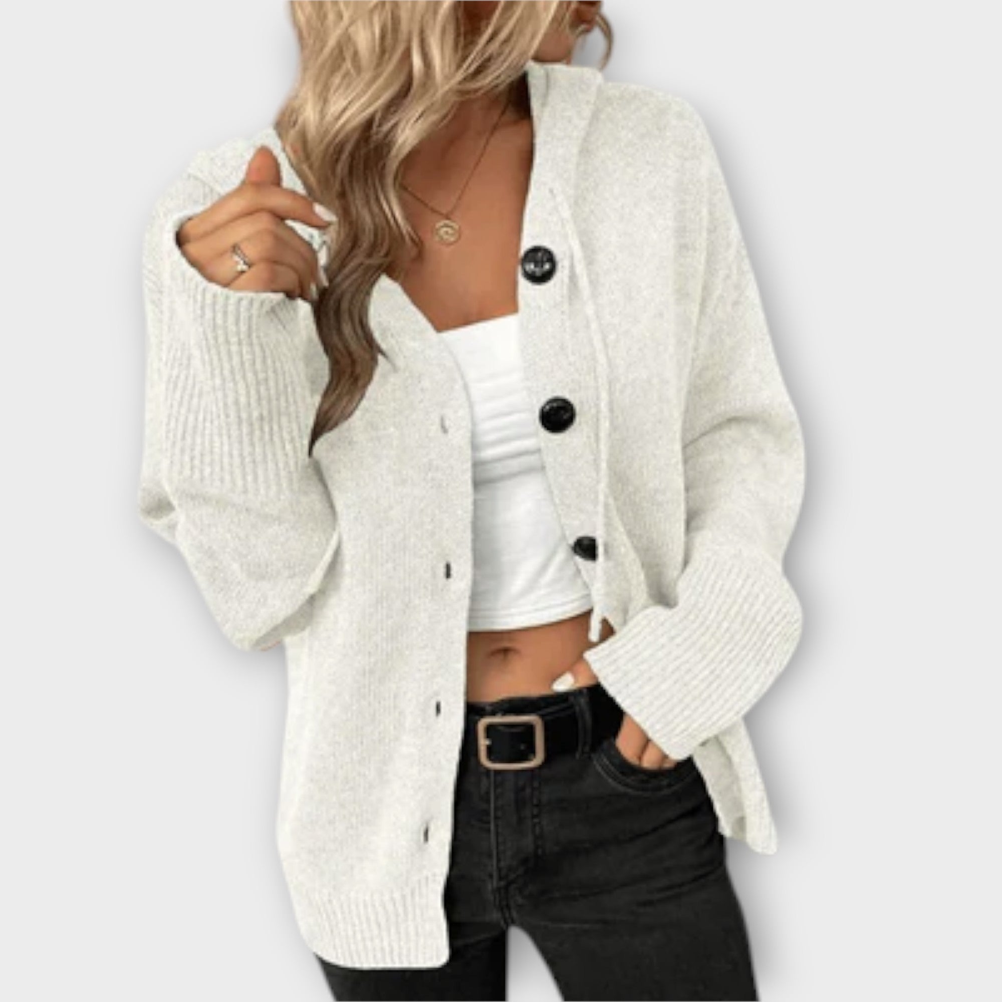 Brittan - Knitted Cardigan with Buttons