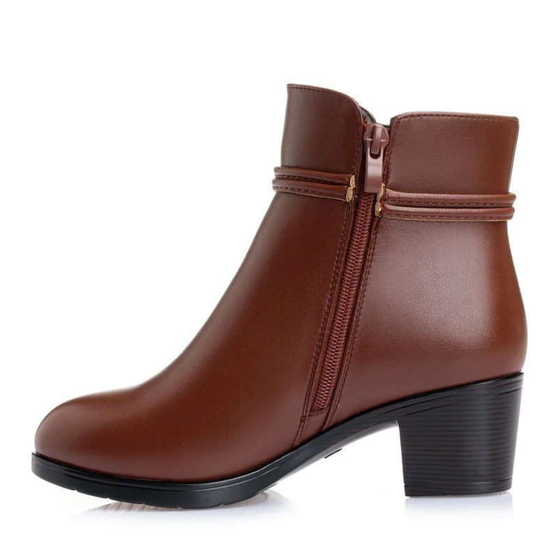 Frederika – Elegant Lined Winter Boots with Zipper