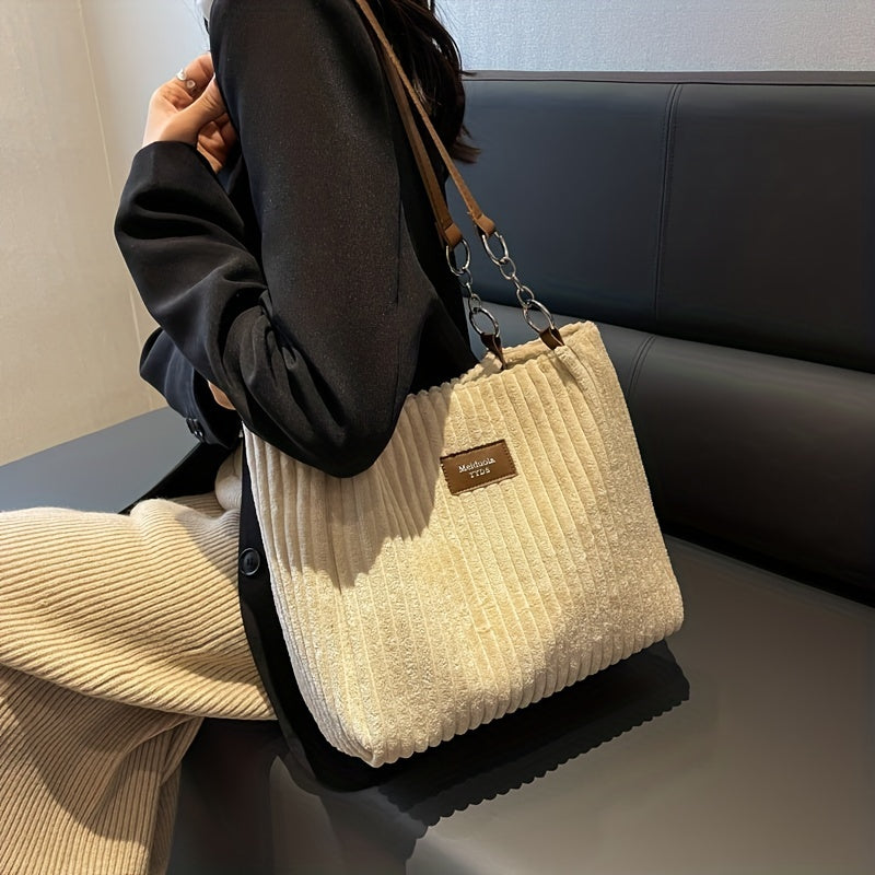 Soft Corduroy Shoulder Bag