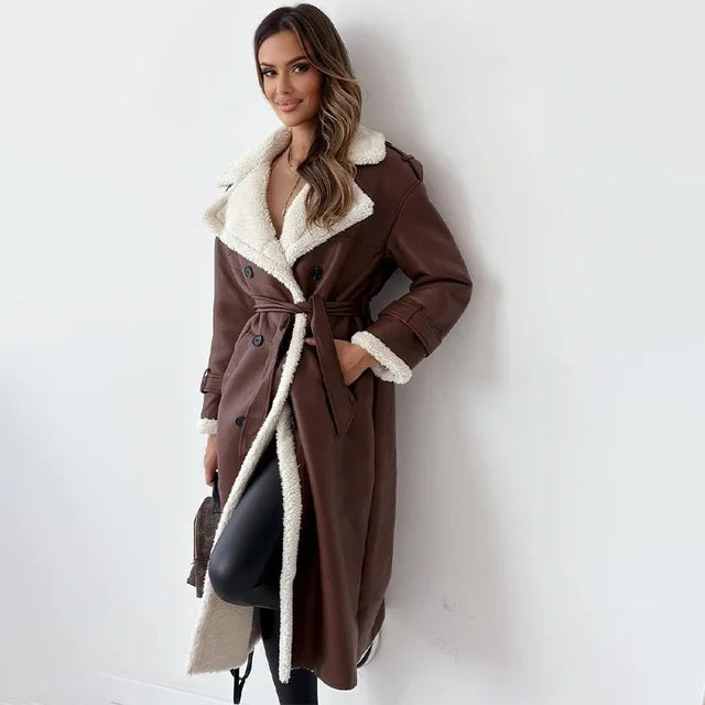 Elisabeth - Stylish & Lined Leather Coat