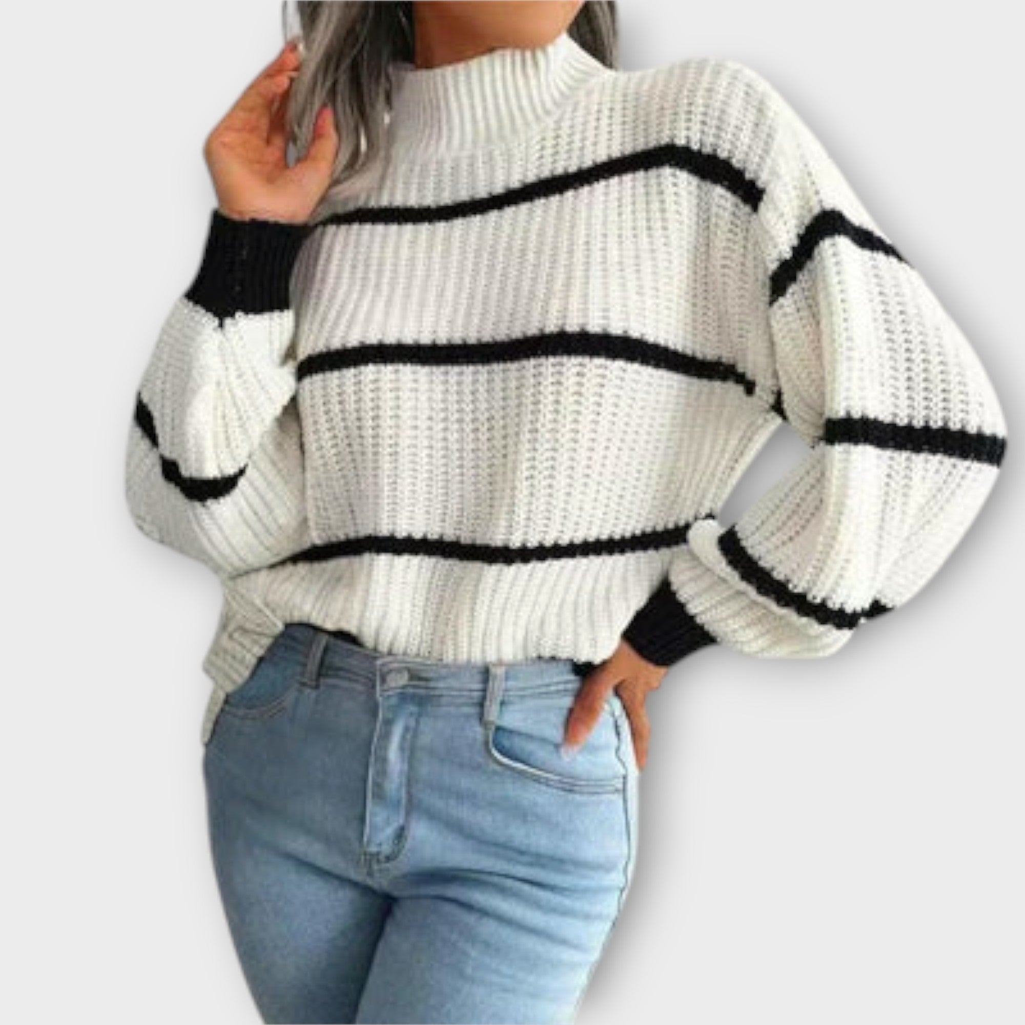 Chavala - Striped Turtleneck Sweater