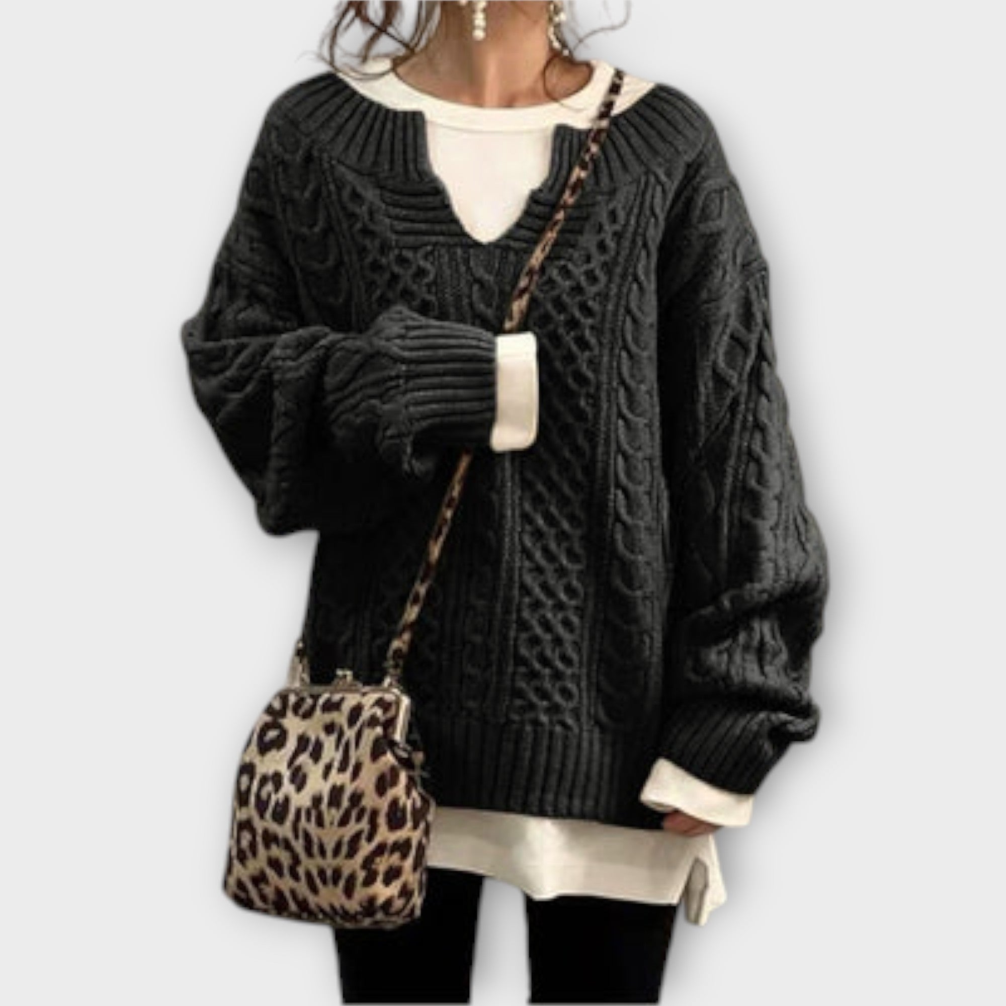 Oversized Cable Knit Sweater