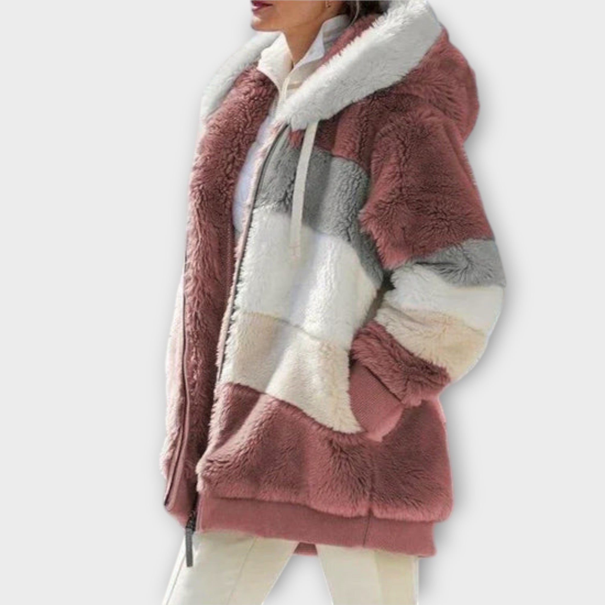 Alina - Fluffy Hooded Jacket for Cold Days