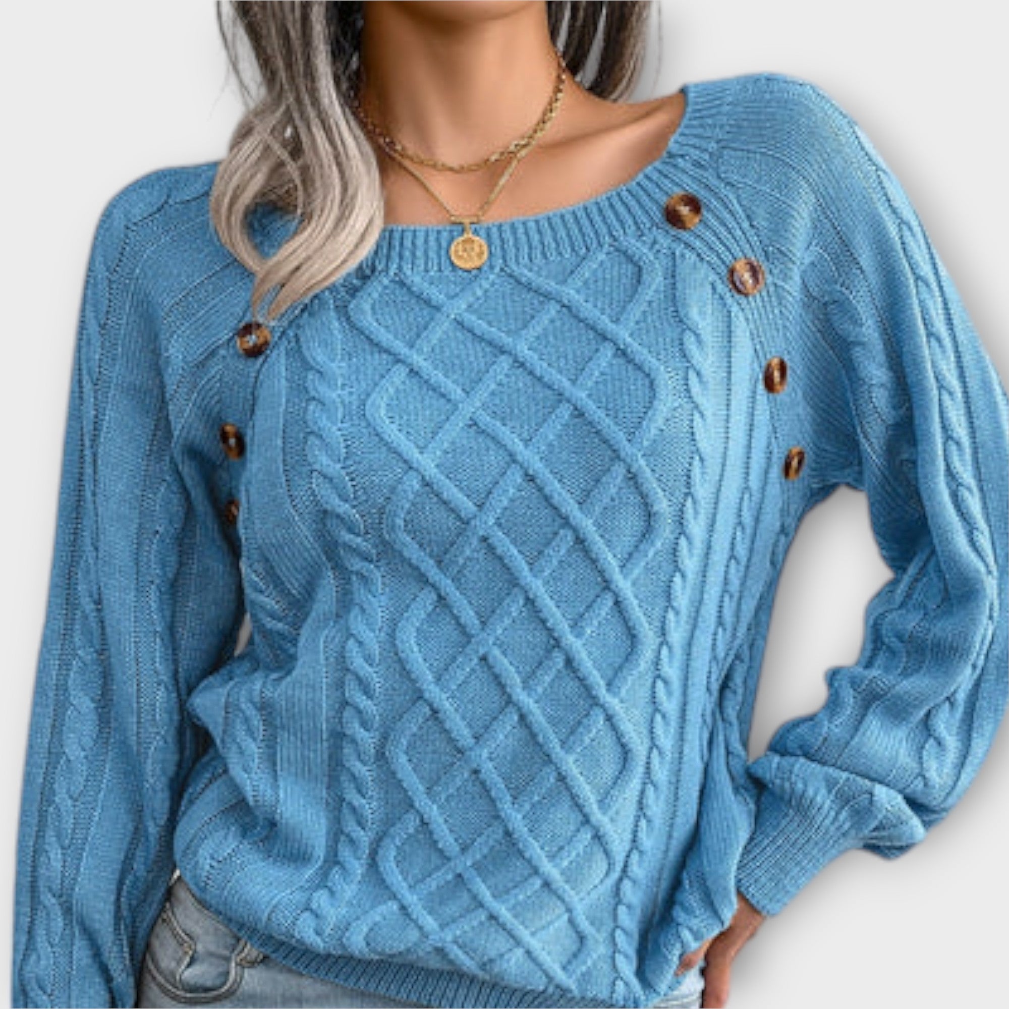 Malia - Knitted Sweater with Buttons