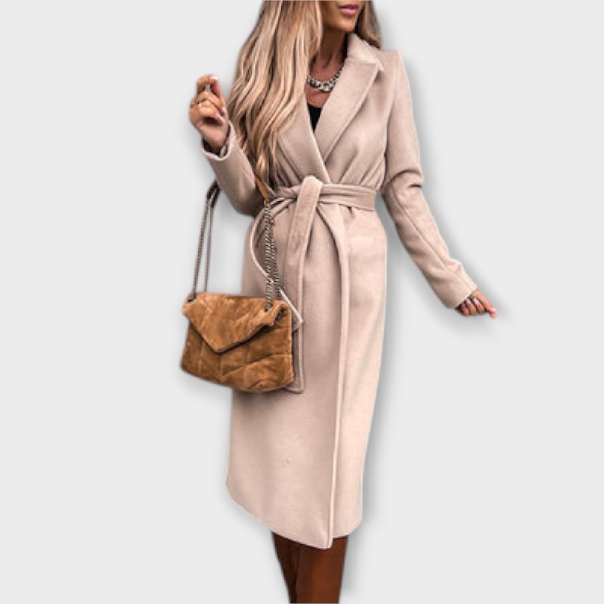 Eliza - Chic Long Coat with Belt