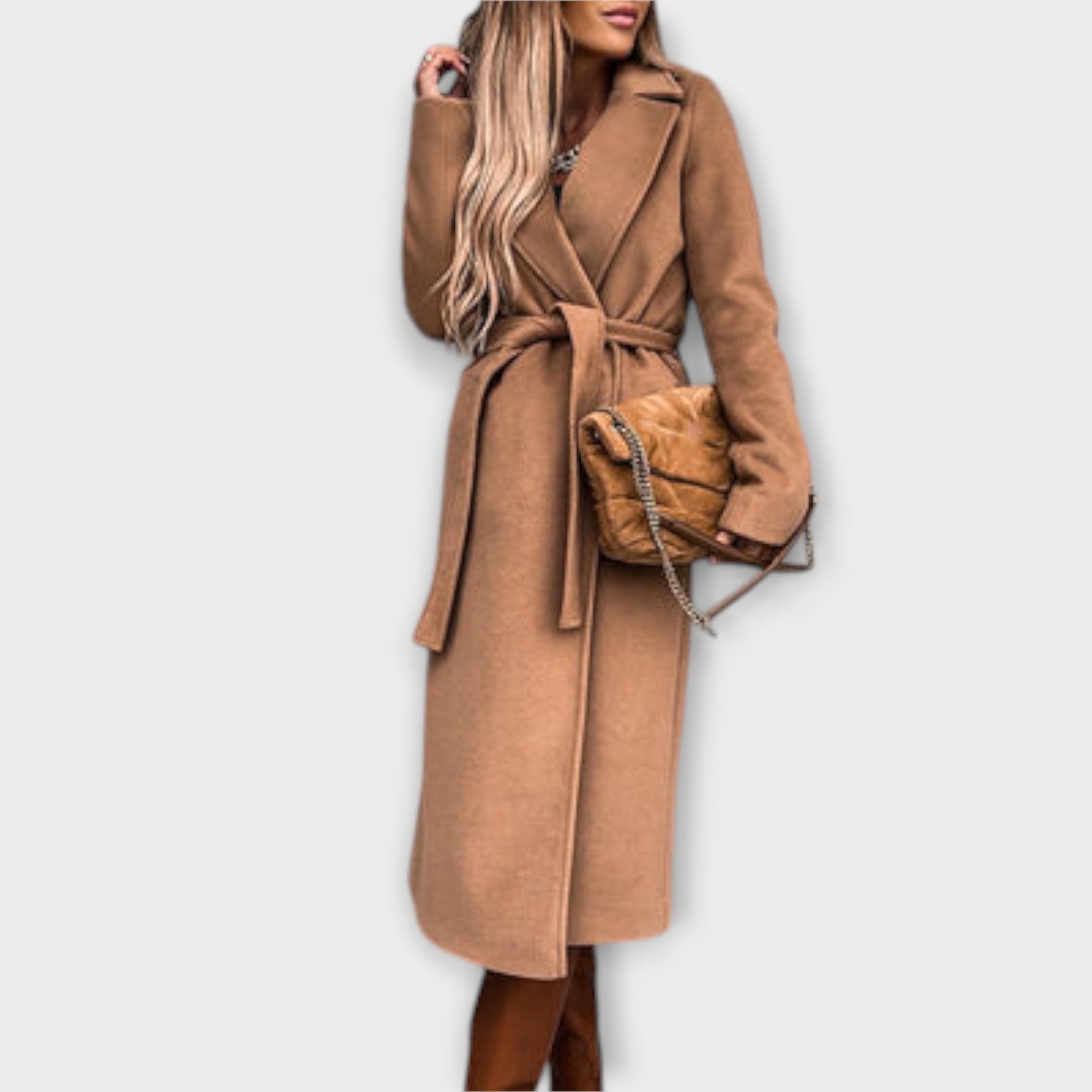 Eliza - Chic Long Coat with Belt